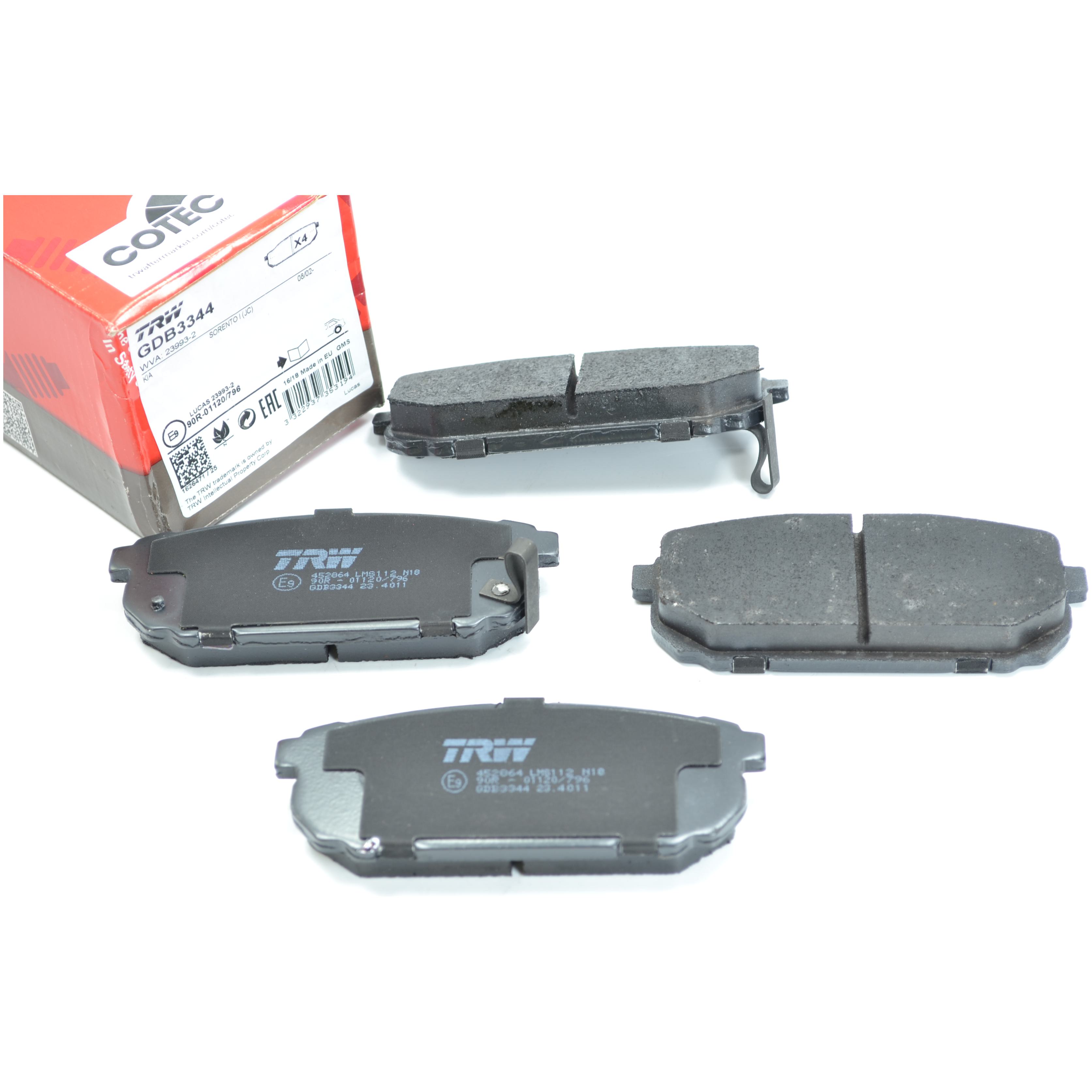 Pastilhas Freio Traseira Antirruído Cotec para KIA Sorento - TRW - GDB3344