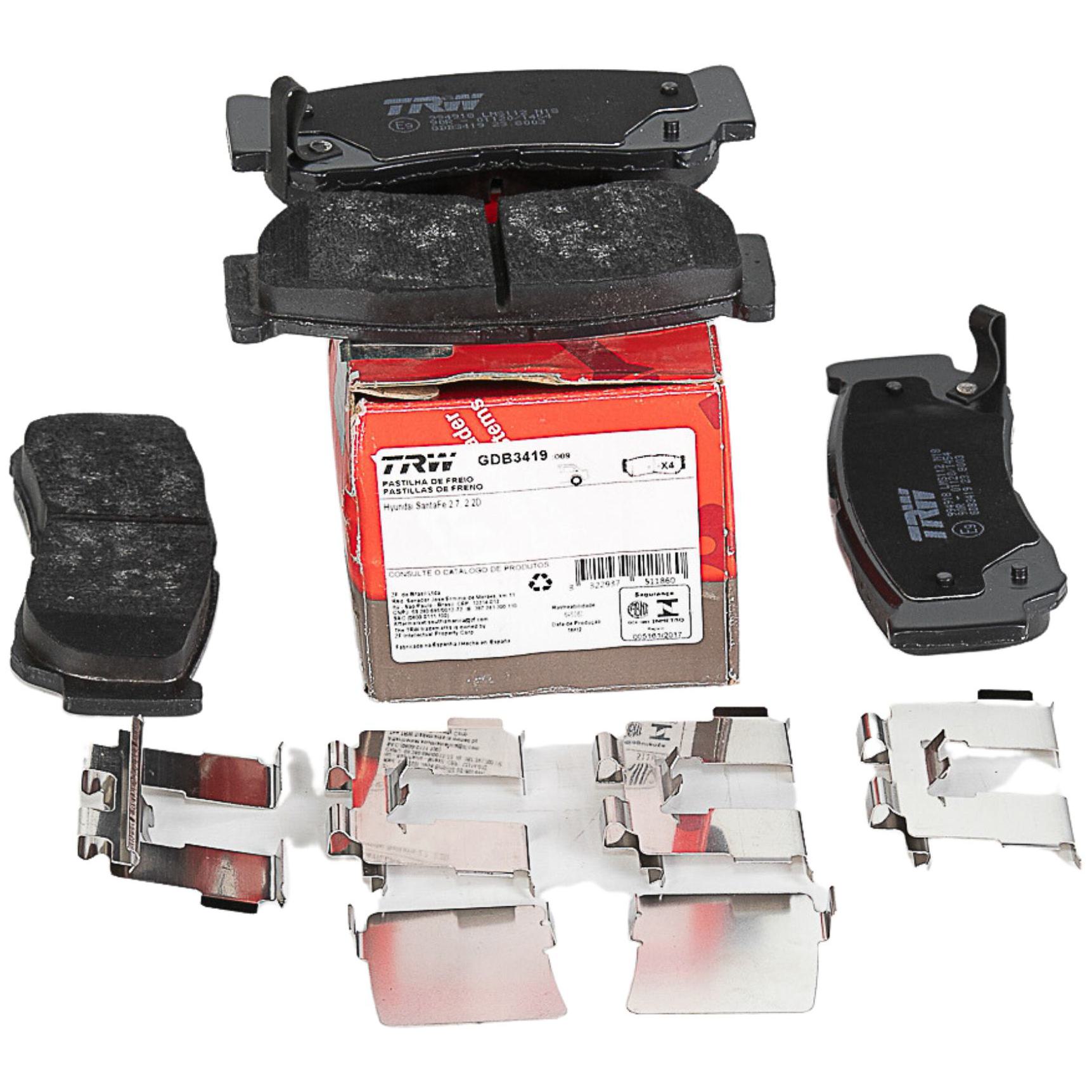 Pastilhas Freio Traseira Antirruído Cotec para Hyundai Santa Fé - TRW - GDB3419