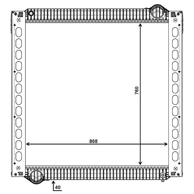 Radiador de Água para Ford Cargo 2042 - Mahle Behr - CR 2159 000P