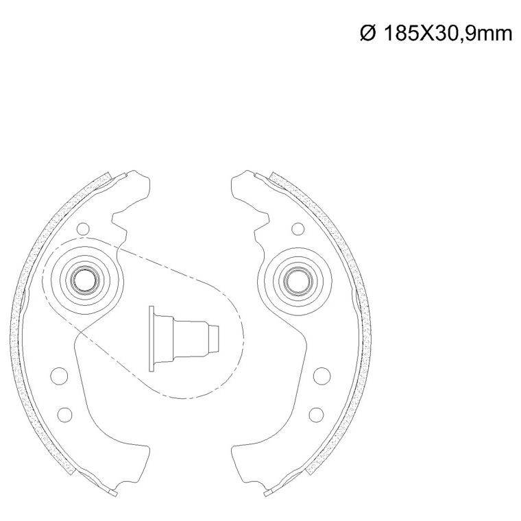 Sapata de Freio Traseira para Fiat 147 e Elba - Fras-le - FI/90-CP
